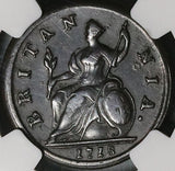 1718 NGC AU Det George I Dump 1/2 Penny Copper Great Britain Coin (21122203C)