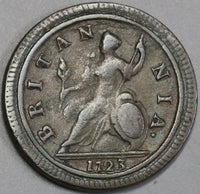 1723 George I 1/2 Penny Great Britain VF Colonial Copper Coin (19021202R)