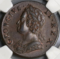 1746 NGC MS 62 George II 1/2 Penny Great Britain Mint State Coin (19072301C)