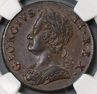 1746 NGC MS 62 George II 1/2 Penny Great Britain Mint State Coin (19072301C)