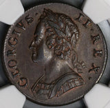 1746 NGC MS 62 George II 1/2 Penny Great Britain Mint State Coin (19072301C)