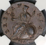 1746 NGC MS 62 George II 1/2 Penny Great Britain Mint State Coin (19072301C)