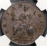 1746 NGC MS 62 George II 1/2 Penny Great Britain Mint State Coin (19072301C)