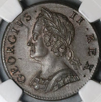 1747 NGC MS 62 George II 1/2 Penny Great Britain Coin POP 2/2 (22080303C)
