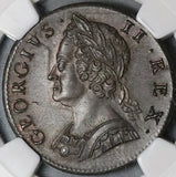 1747 NGC MS 62 George II 1/2 Penny Great Britain Coin POP 2/2 (22080303C)