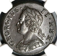 1749 NGC AU 55 George II 1/2 Penny Great Britain Colonial Copper Coin (20091302C)