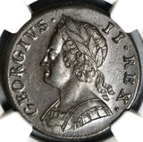 1749 NGC AU 55 George II 1/2 Penny Great Britain Colonial Copper Coin (20091302C)