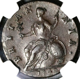 1749 NGC AU 55 George II 1/2 Penny Great Britain Colonial Copper Coin (20091302C)