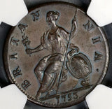 1753 NGC MS 63 George II 1/2 Penny Great Britain Mint State Coin (18083004C)