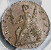 1770 PCGS MS 63 George III 1/2 Penny Great Britain Mint State Colonial Coin (19081702C)