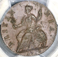 1770 PCGS MS 63 George III 1/2 Penny Great Britain Mint State Colonial Coin (19081702C)