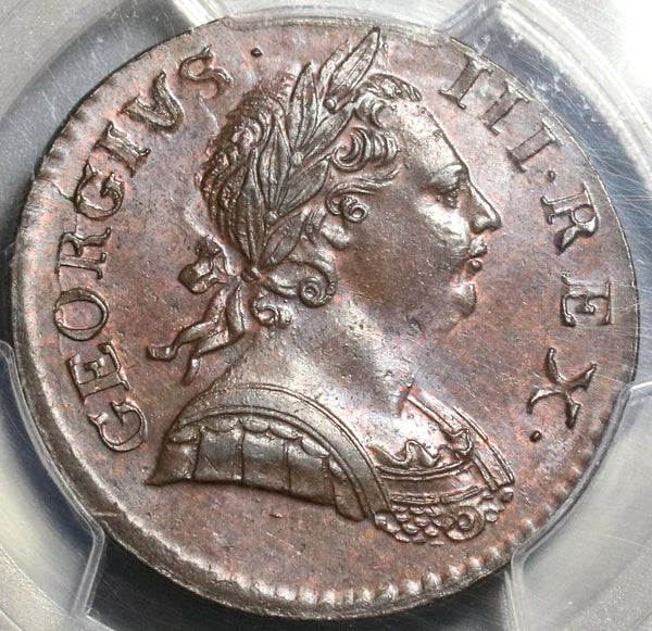 1771 PCGS MS 64 George III 1/2 Penny Great Britain Mint State Colonial Coin (17091201D)
