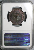 1789 NGC MS 64 Bath 1/2 Penny George III Visit Conder Somersetshire D&H 27 (22020404C)