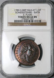 1789 NGC MS 64 Bath 1/2 Penny George III Visit Conder Somersetshire D&H 27 (22020404C)