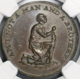 1790s NGC MS 63 Slave Conder 1/2 Penny Middlesex Slavery Token D&H 1037 (19080303C)