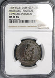 1790s NGC MS 63 Slave Conder 1/2 Penny Middlesex Slavery Token D&H 1037 (19080303C)