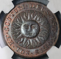 1790s NGC MS 64 Sunface Conder 1/2 Penny Token Oxfordshire Banbury DH 1 Coin (22010703C)