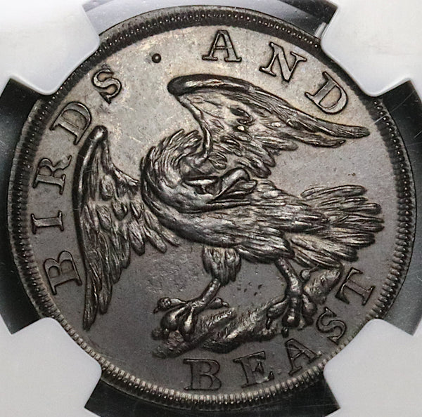 1790s NGC MS 64 Lion Eagle Middlesex Pidcock's 1/2 Penny