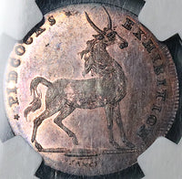 1790s NGC MS 64 RB Ostrich Pidcock's Conder 1/2 Penny Token Middlesex DH 445 Great Britain Coin (16122902D)