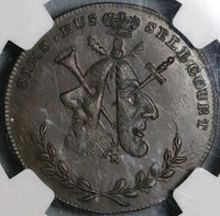 1790s NGC MS 62 Sims 1/2 Penny Garrick Conder Middlesex Tragic Comic Masks DH 478a (22020403C)