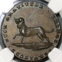 1790s NGC MS 62 Dog Conder 1/2 Penny Spence D&H 750 Mint State Great Britain Coin (19092703C)