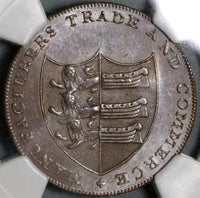 1790s NGC MS 62  Kent Sandwich Ancient Sloop Ship Conder 1/2 Penny Token Coin D&H 39 (21091204C)