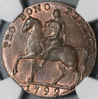 1792 NGC MS 65 Lady Godiva Elephant Conder 1/2 Penny Coventry DH 235 (21042801D)