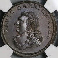 1795 NGC MS 63 Hallan's 1/2 Penny RARE Garrick Conder Warwickshire Birmingham DH 133 RARE (22020402C)
