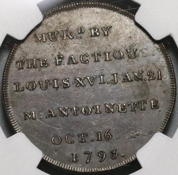 1793 NGC MS 63 Louis XVI & Marie Antoinette Murdered Conder Token