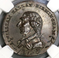 1793 NGC MS 63 Hallan's Conder 1/2 Penny Glassware Warwickshire DH 131 (19082002C)