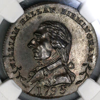 1793 NGC MS 63 Hallan's Conder 1/2 Penny Glassware Warwickshire DH 131 (19082002C)