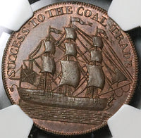 1794 NGC MS 64 Durham South Shields 1/2 Penny Conder Britain Token (23031202C)