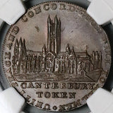 1794 NGC MS 64 Kent Canterbury Cathedral 1/2 Penny Conder Britain Token (23031203C)