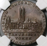 1794 NGC MS 64 Kent Canterbury Cathedral 1/2 Penny Conder Britain Token (23031203C)