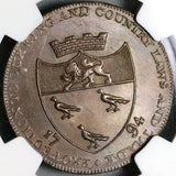 1794 NGC MS 64 Kent Canterbury Cathedral 1/2 Penny Conder Britain Token (23031203C)