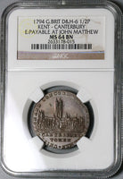 1794 NGC MS 64 Kent Canterbury Cathedral 1/2 Penny Conder Britain Token (23031203C)