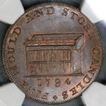 1794 NGC MS 66 Shackelton's Candles Conder 1/2 Penny Token Coin Middlesex DH 477 (19061802D)