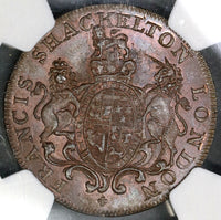 1794 NGC MS 66 Shackelton's Candles Conder 1/2 Penny Token Coin Middlesex DH 477 (19061802D)