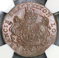 1794 NGC MS 66 Shackelton's Candles Conder 1/2 Penny Token Coin Middlesex DH 477 (19061802D)