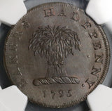 1795 NGC MS 66 Dennis Conder 1/2 Penny Middlesex DH 297 POP 1/0 (16072101D)