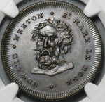 1795 NGC MS 61 Neeton's Middlesex Saracen Conder 1/2 Penny Token Wine Barrel DH 390 Coin (22020401C)