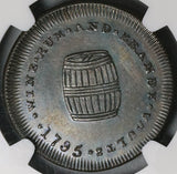 1795 NGC MS 61 Neeton's Middlesex Saracen Conder 1/2 Penny Token Wine Barrel DH 390 Coin (22020401C)