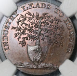 1796 NGC MS 66 Gloucestershire Newent 1/2 Penny Conder Token Crab Apple Tree D&H 64 (21032101D)