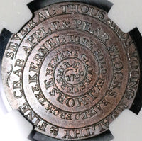 1796 NGC MS 66 Gloucestershire Newent 1/2 Penny Conder Token Crab Apple Tree D&H 64 (21032101D)