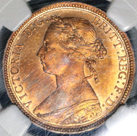 1887 NGC MS 63 Victoria 1/2 Penny Great Britain Coin Near Full Red (20030301C)
