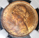 1887 NGC MS 63 Victoria 1/2 Penny Great Britain Coin Near Full Red (20030301C)