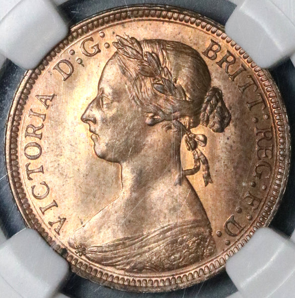 1891 NGC MS 65 1/2 Penny Victoria Great Britain GEM Coin POP 6/0 (21091304C)