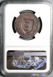 1791 NGC MS 62 William III Conder 1/2 Penny Yorkshire Hull Britain D&H 21 Token Coin (22122602C)