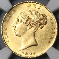 1842 NGC MS 61 Victoria 1/2 Sovereign Gold Great Britain Coin (22052704C)