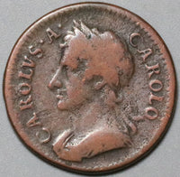 1672 Charles II Farthing Great Britain Copper Seated Britannia Coin (21100301R)
